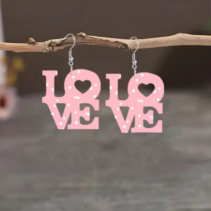 Wholesale Valentine's Day LOVE Acrylic Earrings