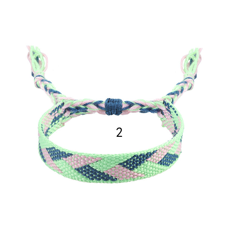Wholesale Bohemian ethnic style cotton and linen woven bracelet