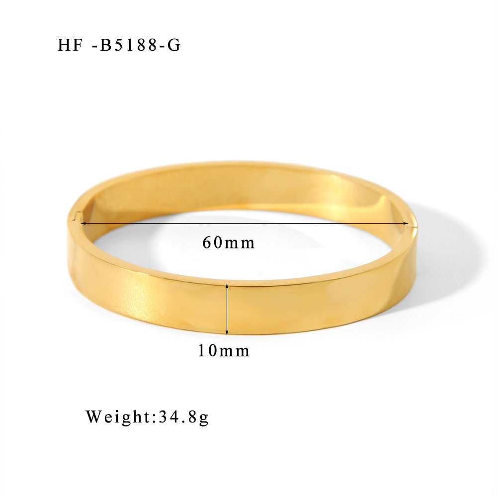 Wholesale Classic Stainless Steel Gold Plated Ladies Bracelet 18K Mirror Polished Jewelry Accessory