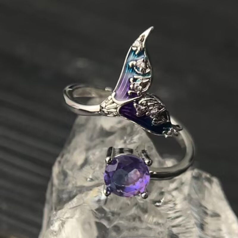 Wholesale Purple Zircon Fishtail Ring