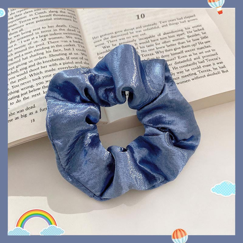 Wholesale Blue Plaid Hair Rope Floral Polka Dot Hair Ring Hair Scrunchies ACC-HS-Weim003