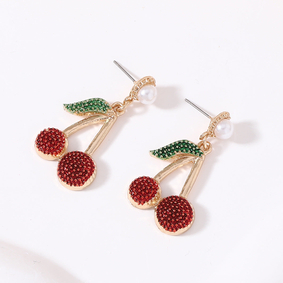 Wholesale alloy fruit Cherry earrings