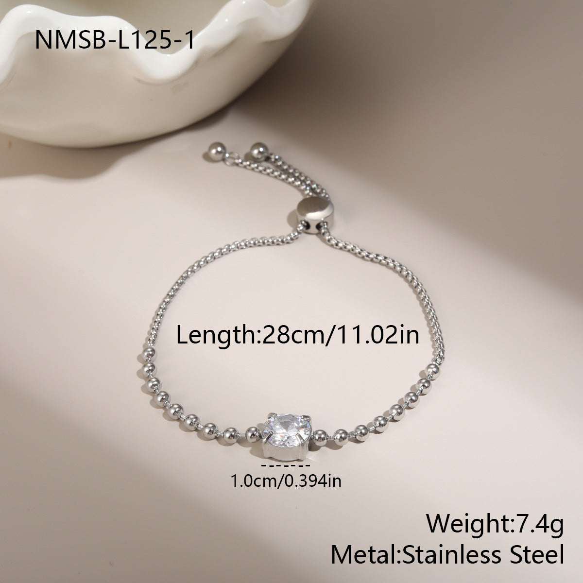 Wholesale Stainless steel heart and star geometric zircon bracelet