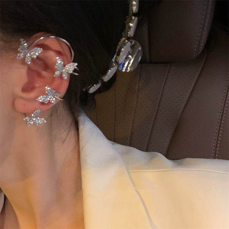 Wholesale  diamond butterfly  Bow  earrings