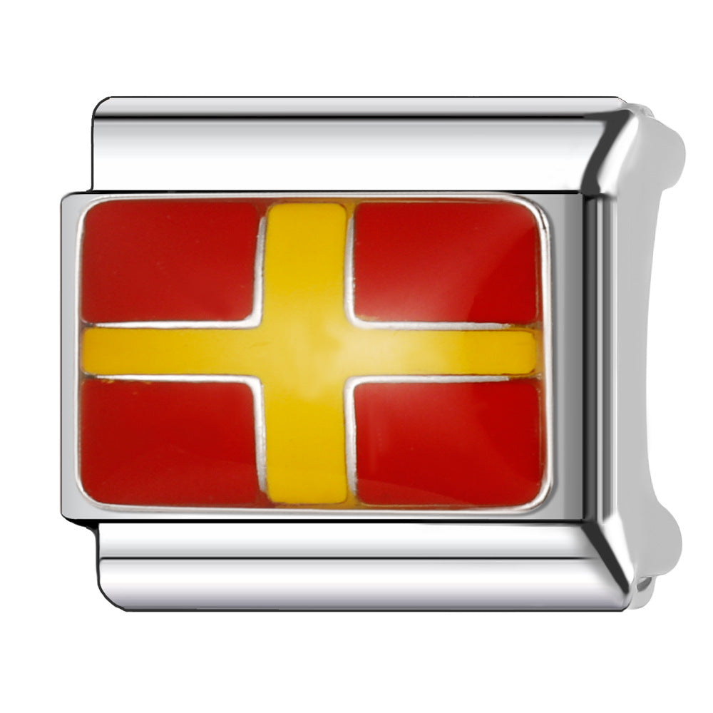 Wholesale Italian Charm Bracelet 9mm DIY Splicing Creative Pattern Stainless Steel Composable Bracelet