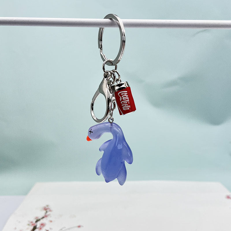 Wholesale Color-changing barbecue duck resin keychain