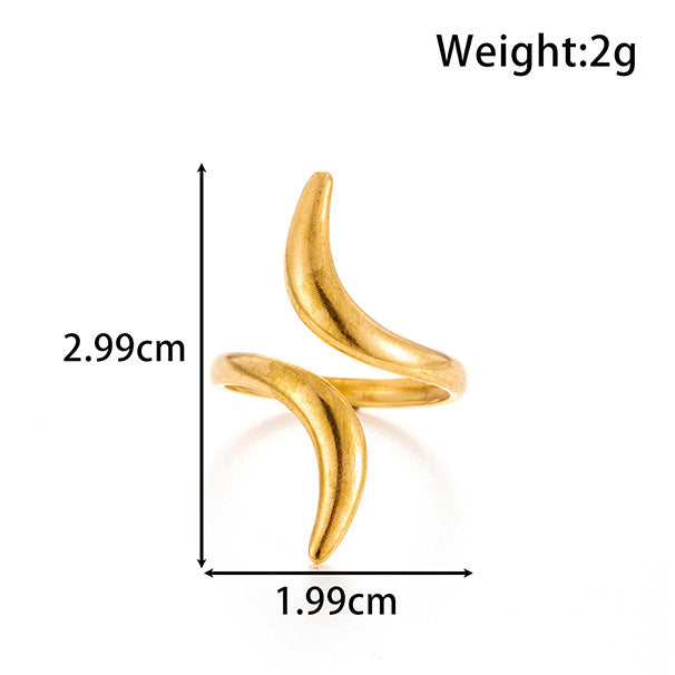 Wholesale Titanium steel stainless steel geometric flowers  opening adjustable ring