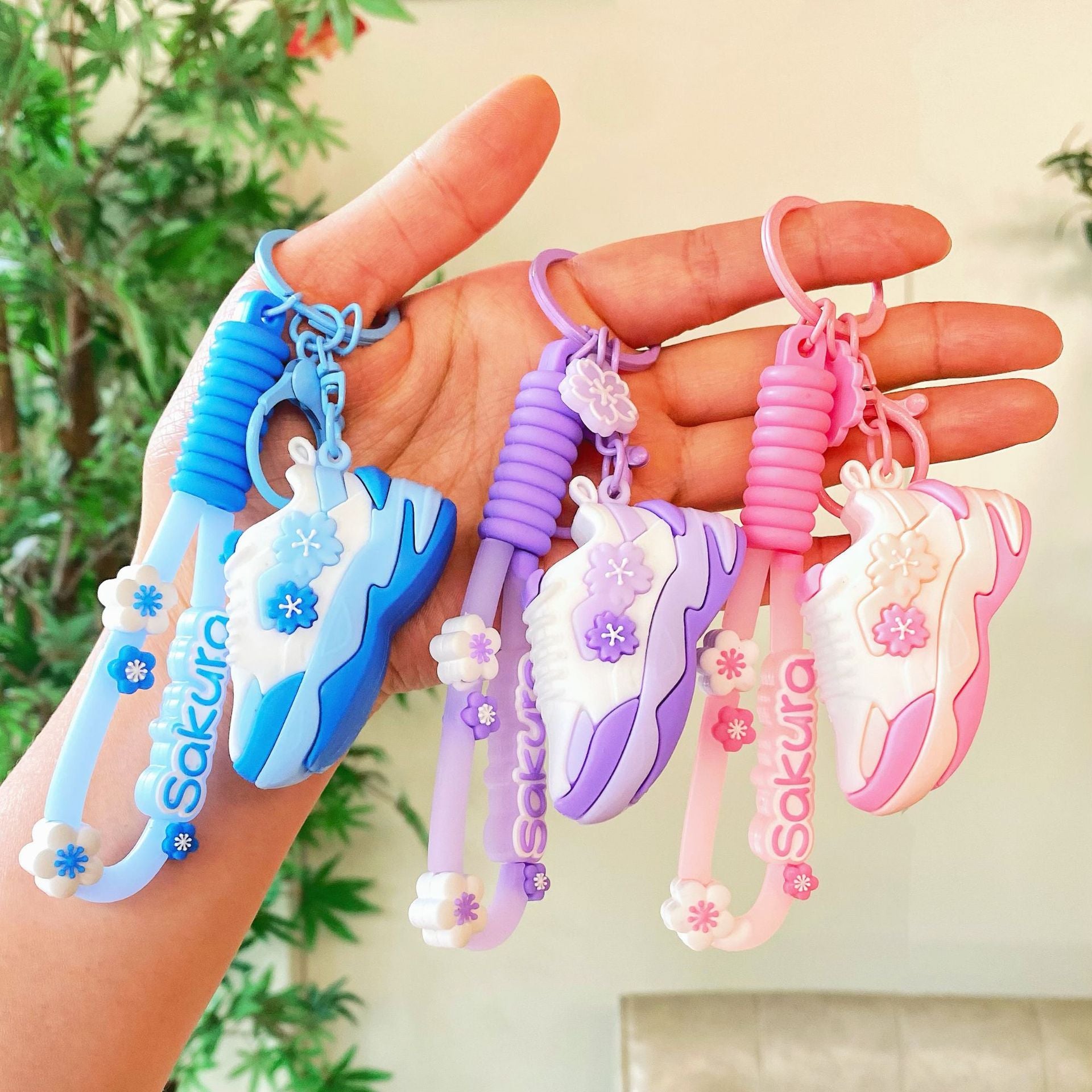 Wholesale Cartoon Cherry Blossom Rabbit Running Shoes Silicone Keychains Creative Keychain ACC-KC-SJ006