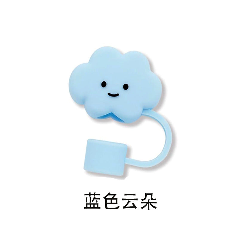 Wholesale Cartoon cute colorful cloud dustproof straw cover