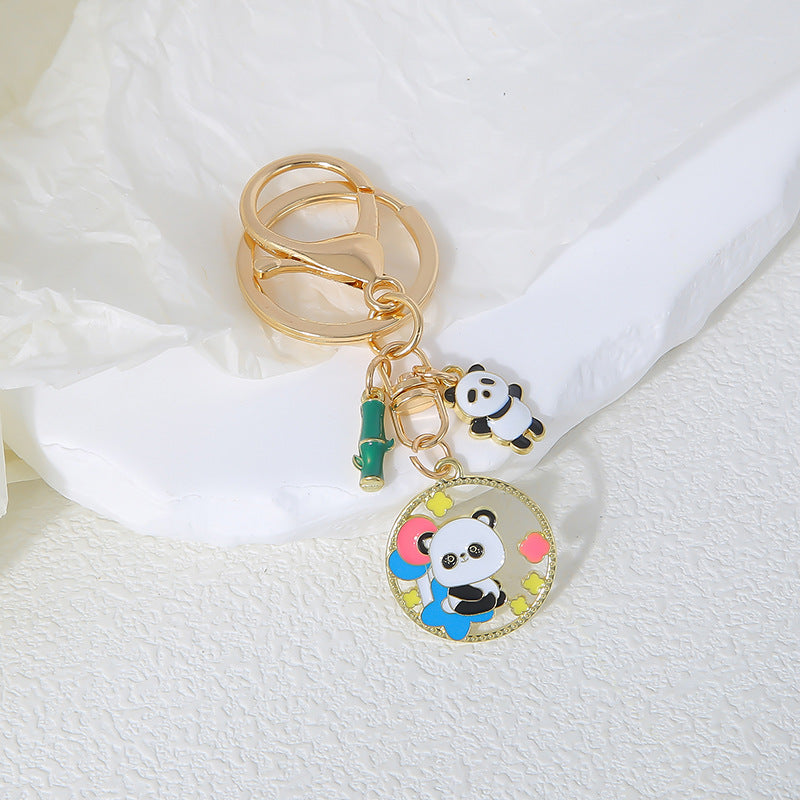 Wholesale  Panda  Cute Cute Cute Cartoon Metal Keychain