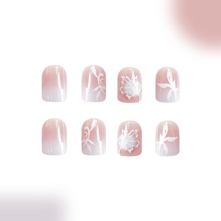 Wholesale 24 Pieces/box Shiny Irregular White Stripes Press-on Nails Kits Nail Stickers ACC-NS-GuaiXL100