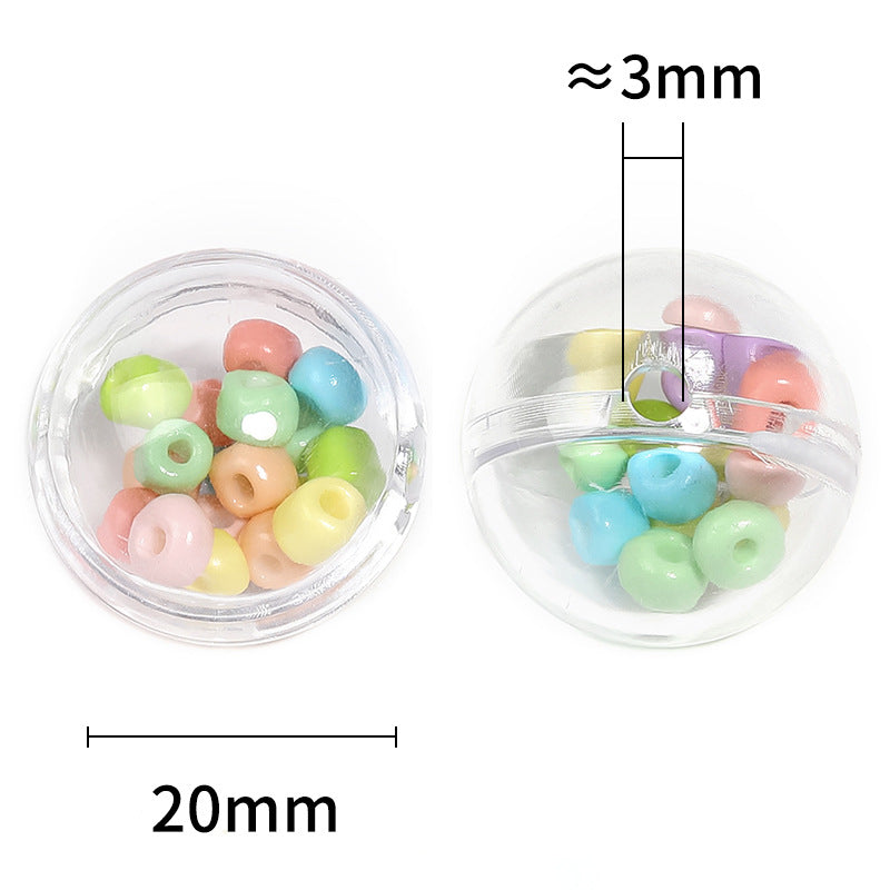 Wholesale 25pcs Filled Bubble Ball Round Beads Plastic Through Hole Beads Diy Accessories ACC-BDS-BLG071