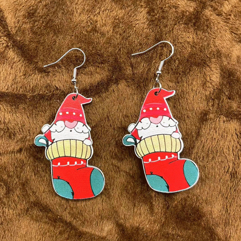 Wholesale Christmas Creative Cute Cartoon Santa Claus Earrings ACC-ES-KangD001