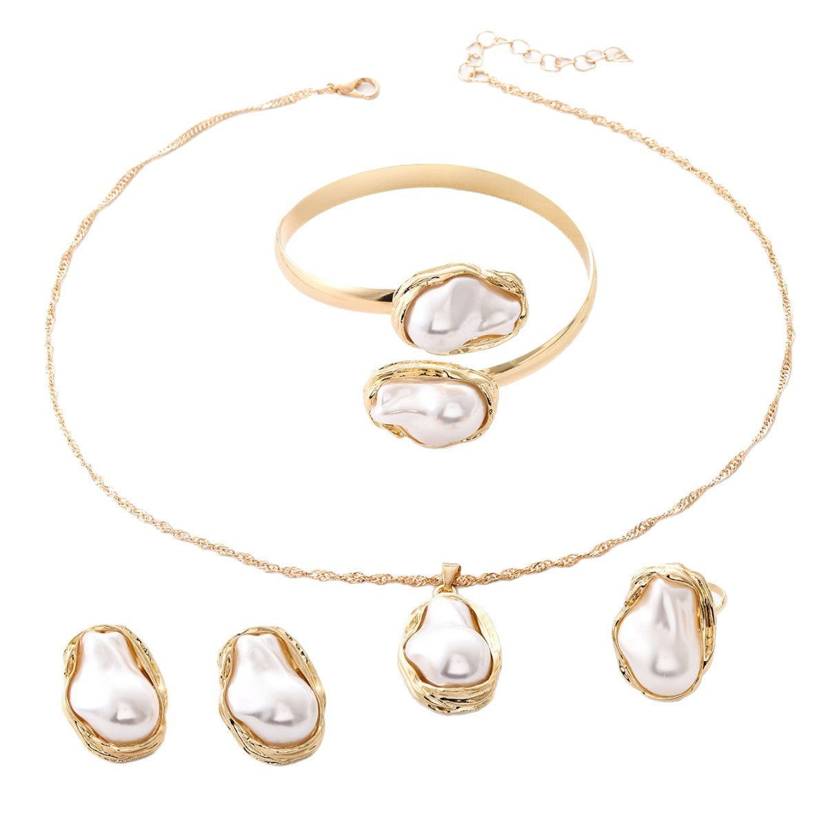 Wholesale  special-shaped Baroque pearl jewelry set