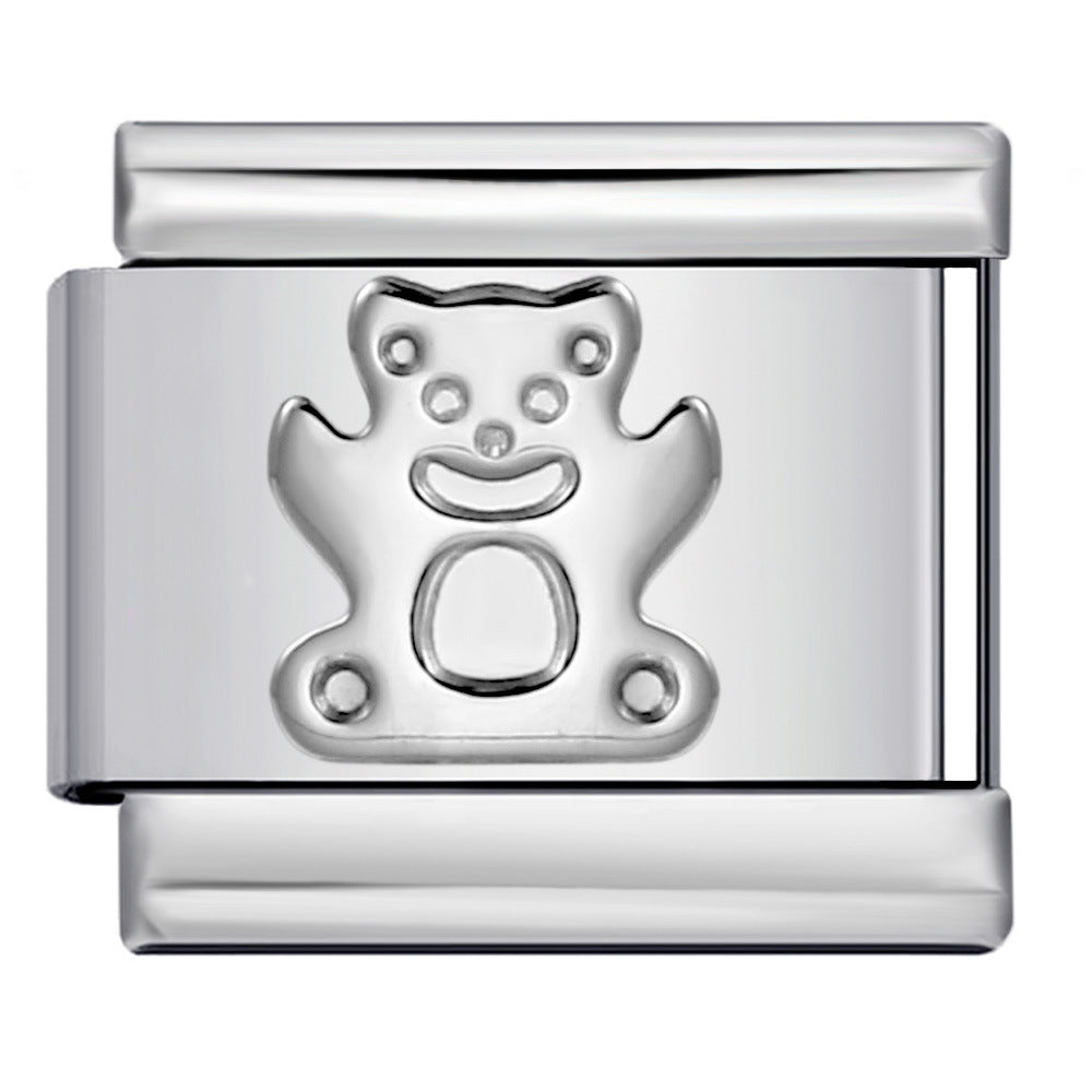 Wholesale Italian Charm Bracelet 9mm DIY Splicing Removable Convex Silver Stainless Steel Composable Bracelet