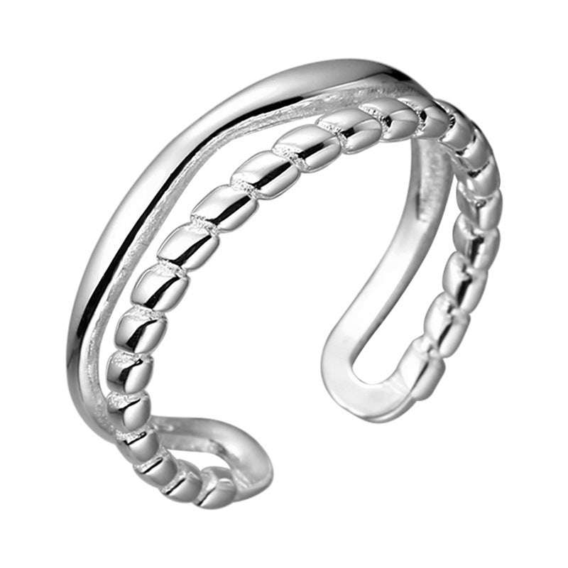 Wholesale 925 Sterling Silver Double-layer Open Ring
