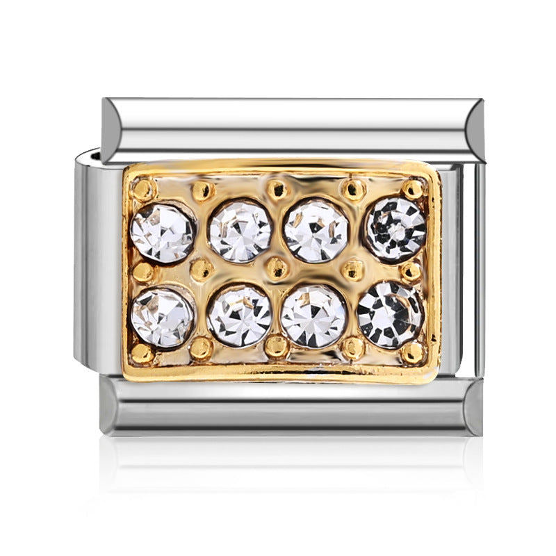 Wholesale  Italian Charm Bracelet 9mm DIY Sun Moon Heart Gemstone Creative Stainless Steel Composable Bracelet