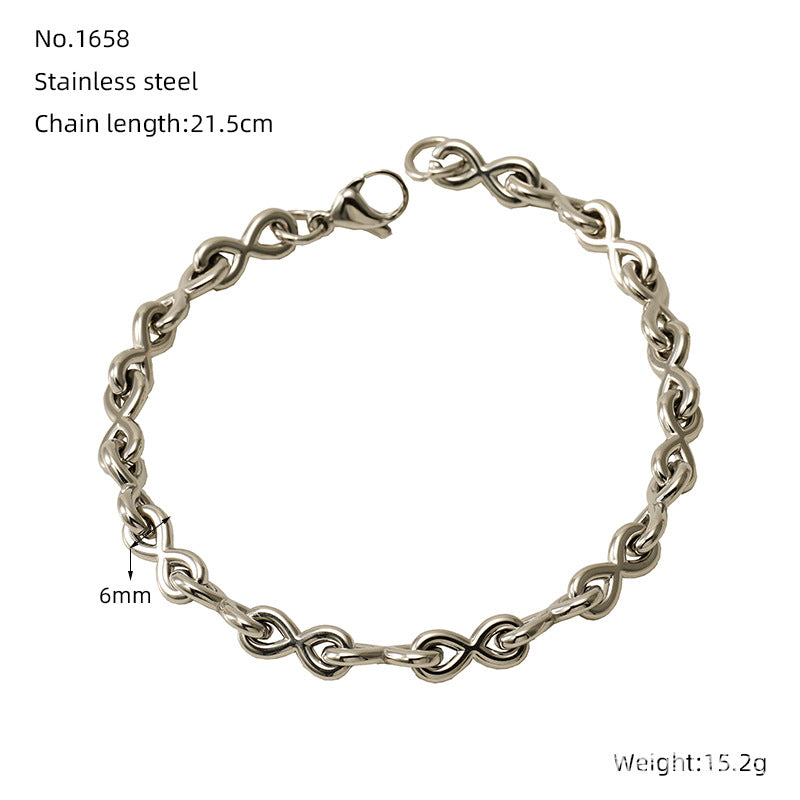 Wholesale Infinity Symbol Stainless Steel Bracelet - Fashion Accessory for Everyday Wear