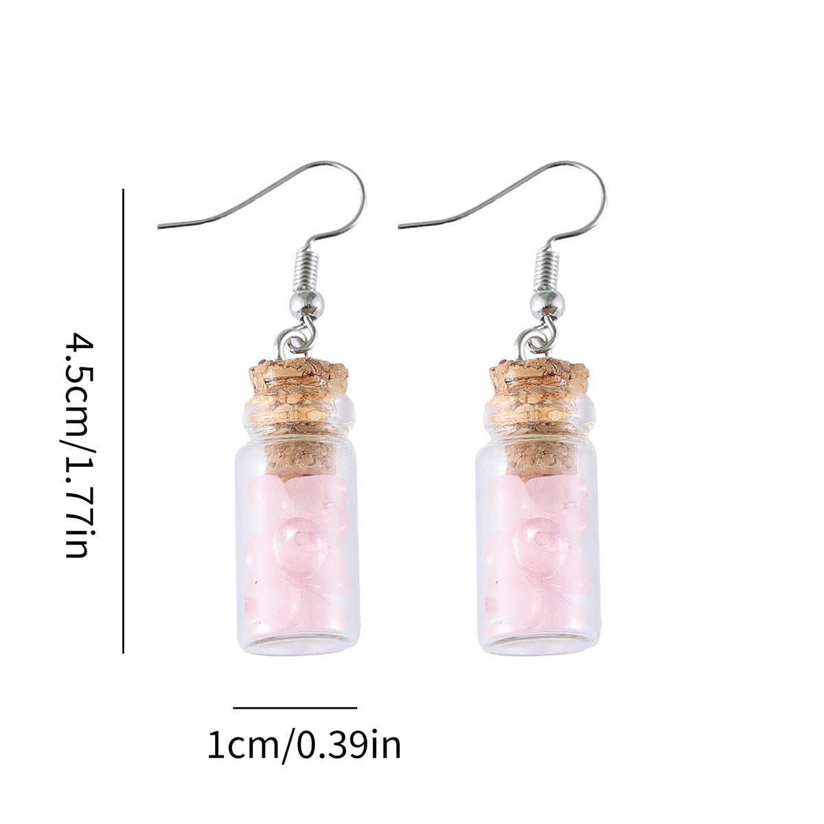 Wholesale  Creative Asymmetrical Stone Wishing Bottle Earrings