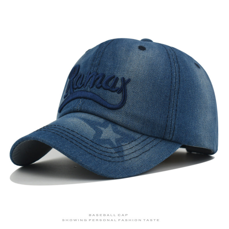 Wholesale  Denim Washed Baseball Cap Three-dimensional Embroidered Letter Embroidered Hat
