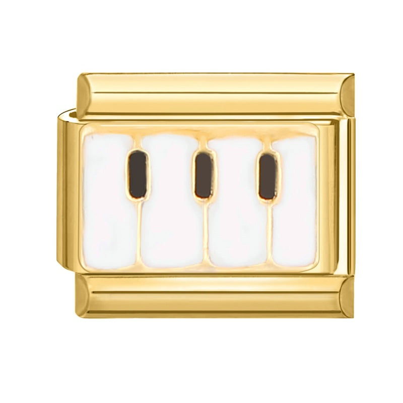 Wholesale Italian Charm Bracelet 9mm DIY Splicing Removable Stainless Steel Gold Bottom Retro Composable Bracelet