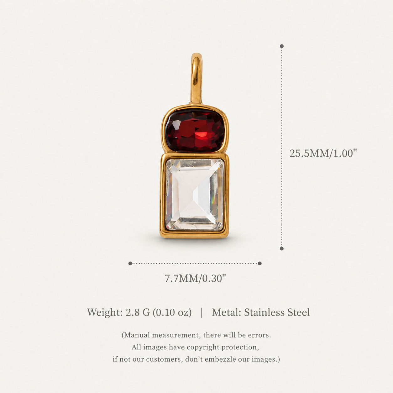 Wholesale Modern Stainless Steel DIY Pendant Jewelry Accessory With Colorful Zircon And Natural Stone For Necklace Bracelet Or Bag Charm