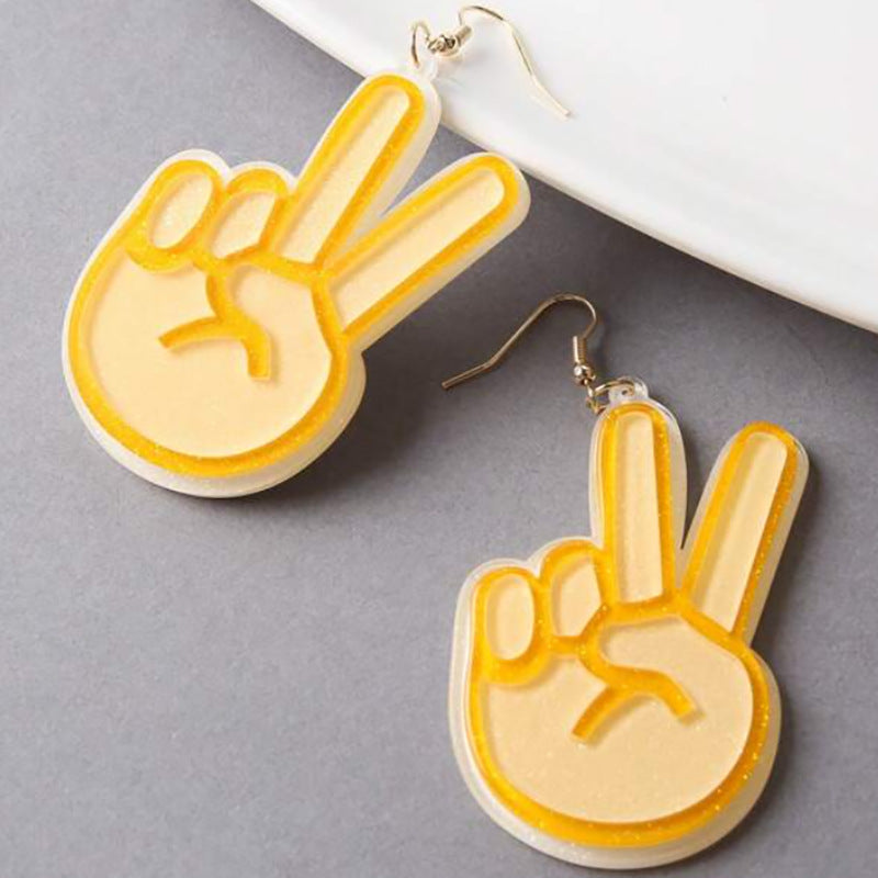 Wholesale Cartoon Scissors Hand Acrylic Earrings ACC-ES-FuSu001