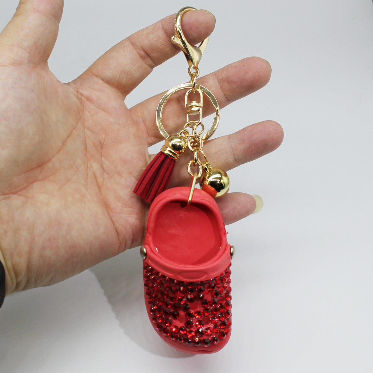 Wholesale Mini Clogs Pendant Colored Diamond Keychain