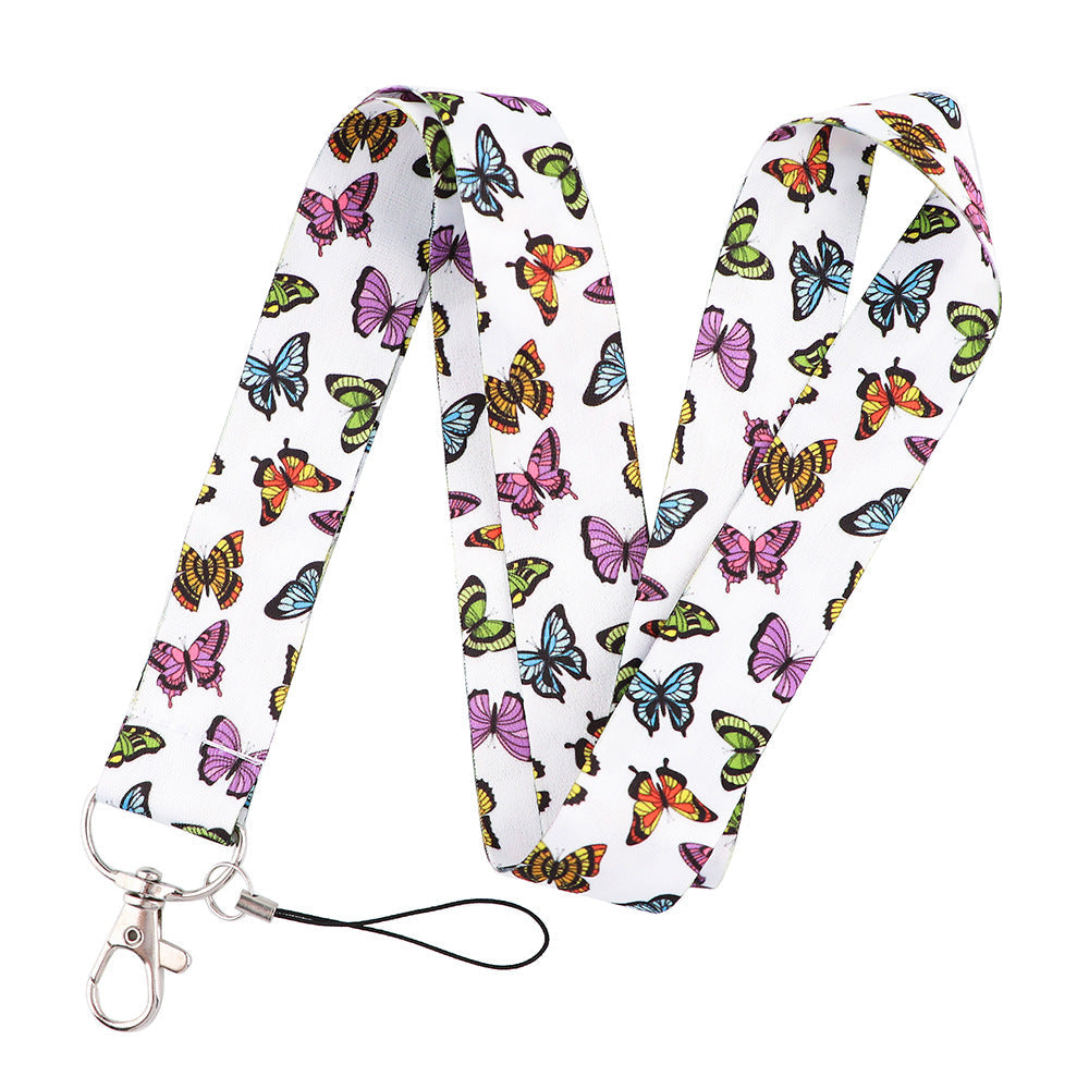 Wholesale Polyester Monarch Butterfly Lanyard Keychain
