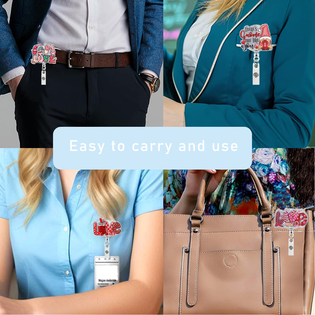 Wholesale retractable acrylic Valentine' s Day Badge Reels