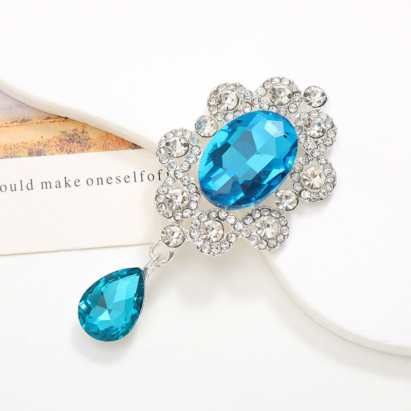 Wholesale  Diamond Pearl Flower Sun God flower brooch gem pendant