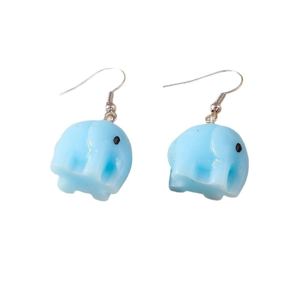 Wholesale Cartoon cute animal ear hook earrings elephant earrings
