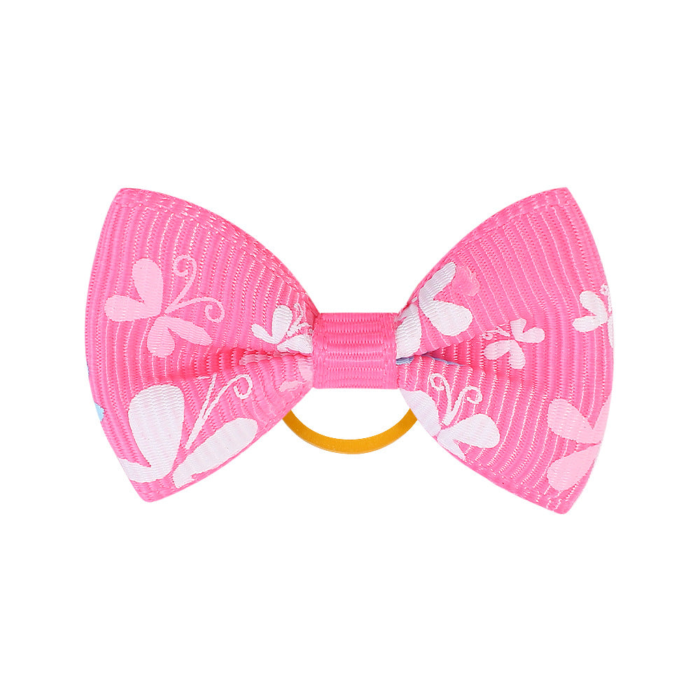 Wholesale 12pcs Children's Printed Bow Kids Hair Scrunchies ACC-HS-YaLun001
