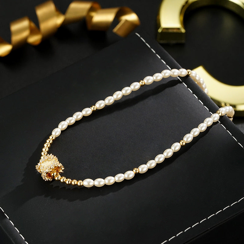 Wholesale Small Rice Beads  Long Necklace