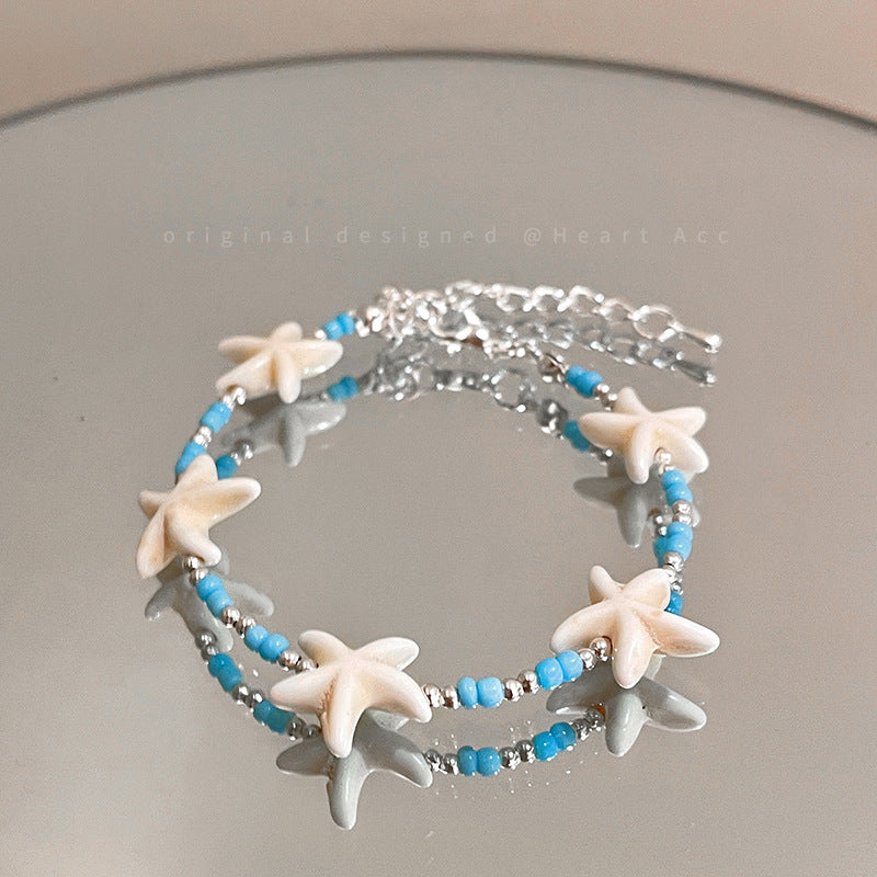 Wholesale Niche Seaside Shell Star Bracelet Alloy Electroplated Beach Vacation Fashion Accessory