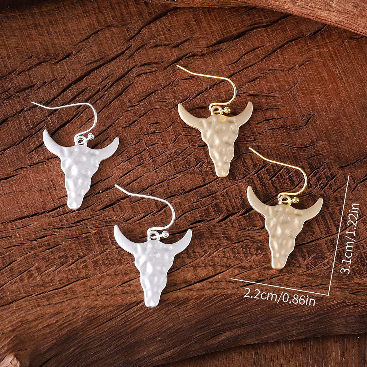 Wholesale  Western Denim Bump Tau Pendant Earrings