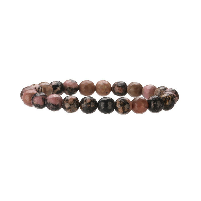 Wholesale Minimalist Faceted Natural Stone Beaded Bracelet With Pink Crystal Heart Charm Chic Unisex Jewelry Accessory For Wedding Gift And Boutique Resale