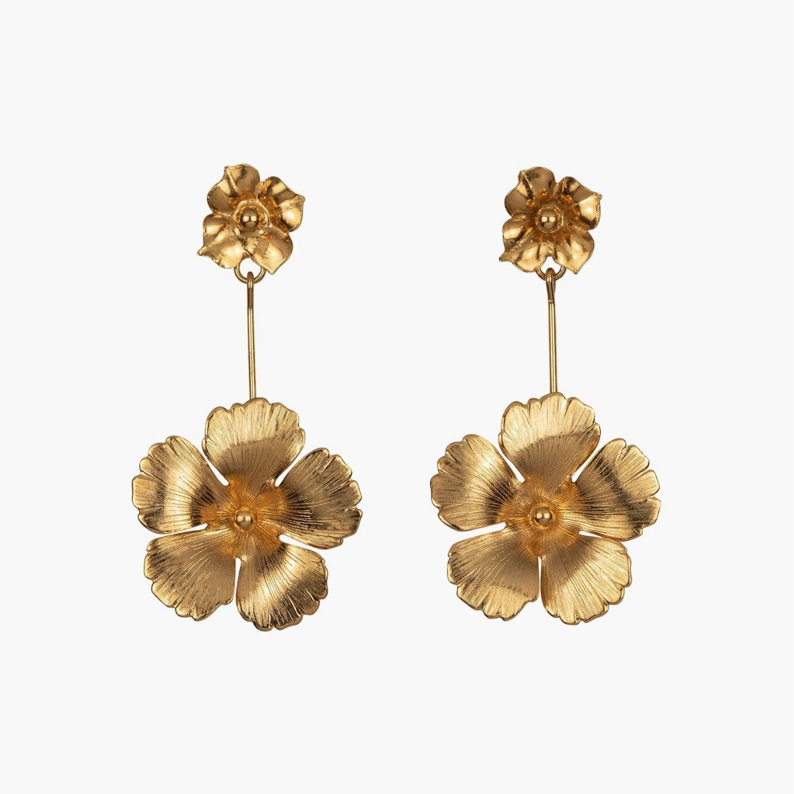 Wholesale 18K gold flower petal earrings retro ear jewelry
