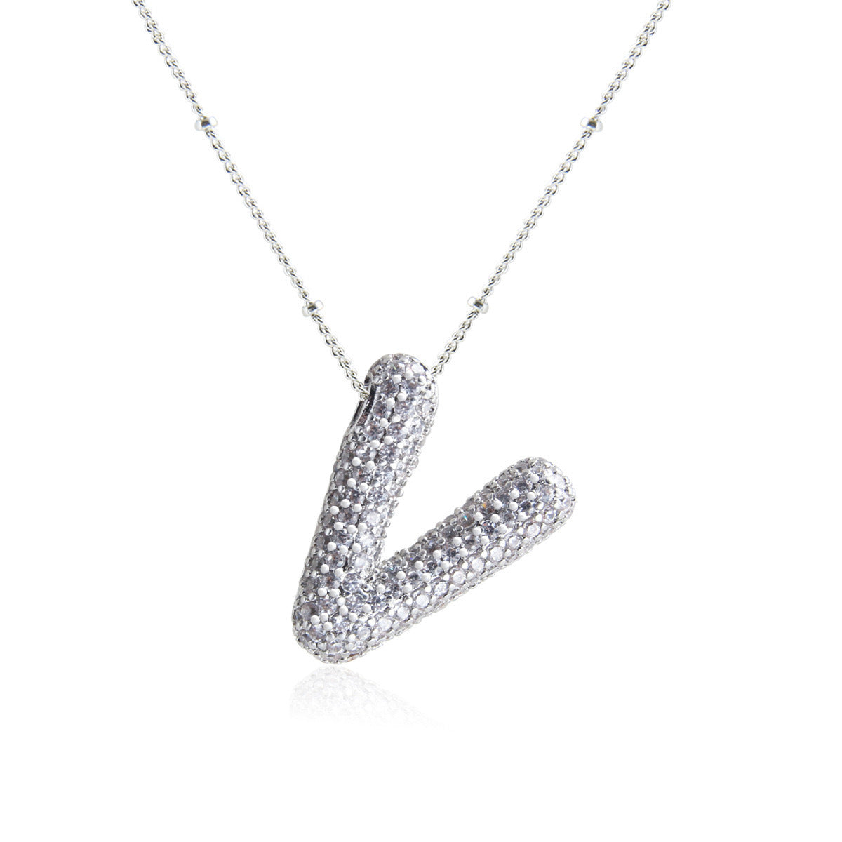 Wholesale Micro-Inlaid Zirconia Letter Pendant Necklace ACC-NE-KuCai012