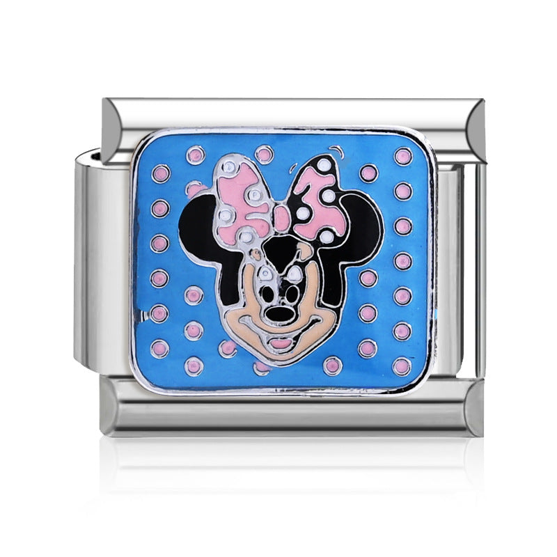 Wholesale 9mm Italian Charm Starter Bracelets DIY square Single Section Creative Stainless Steel Composable Bracelet