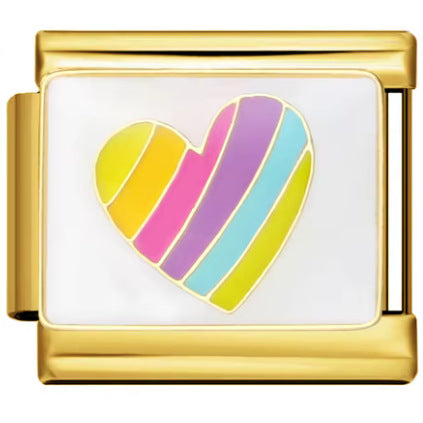 Wholesale Italian Charm Bracelet 9mm DIY Splicing Lovely Heart Stainless Steel Composable Bracelet