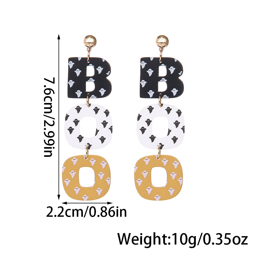 Wholesale  Halloween Acrylic Paint Earrings