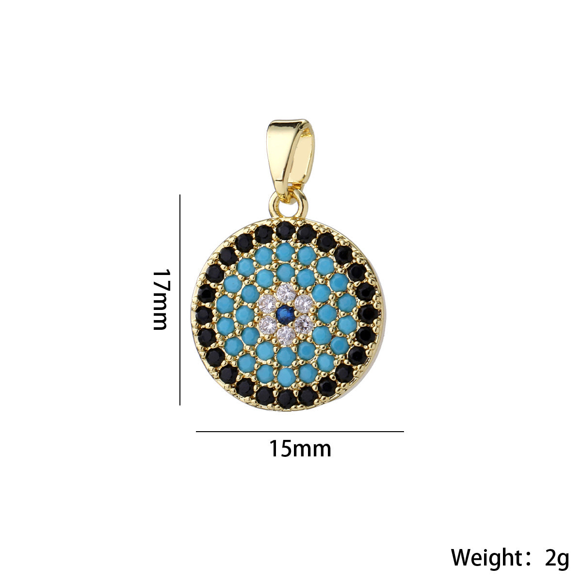 Wholesale Fashion Boho Evil Eye Gold Plated Brass Zircon Pendant For DIY Necklace Making Boutique Resale