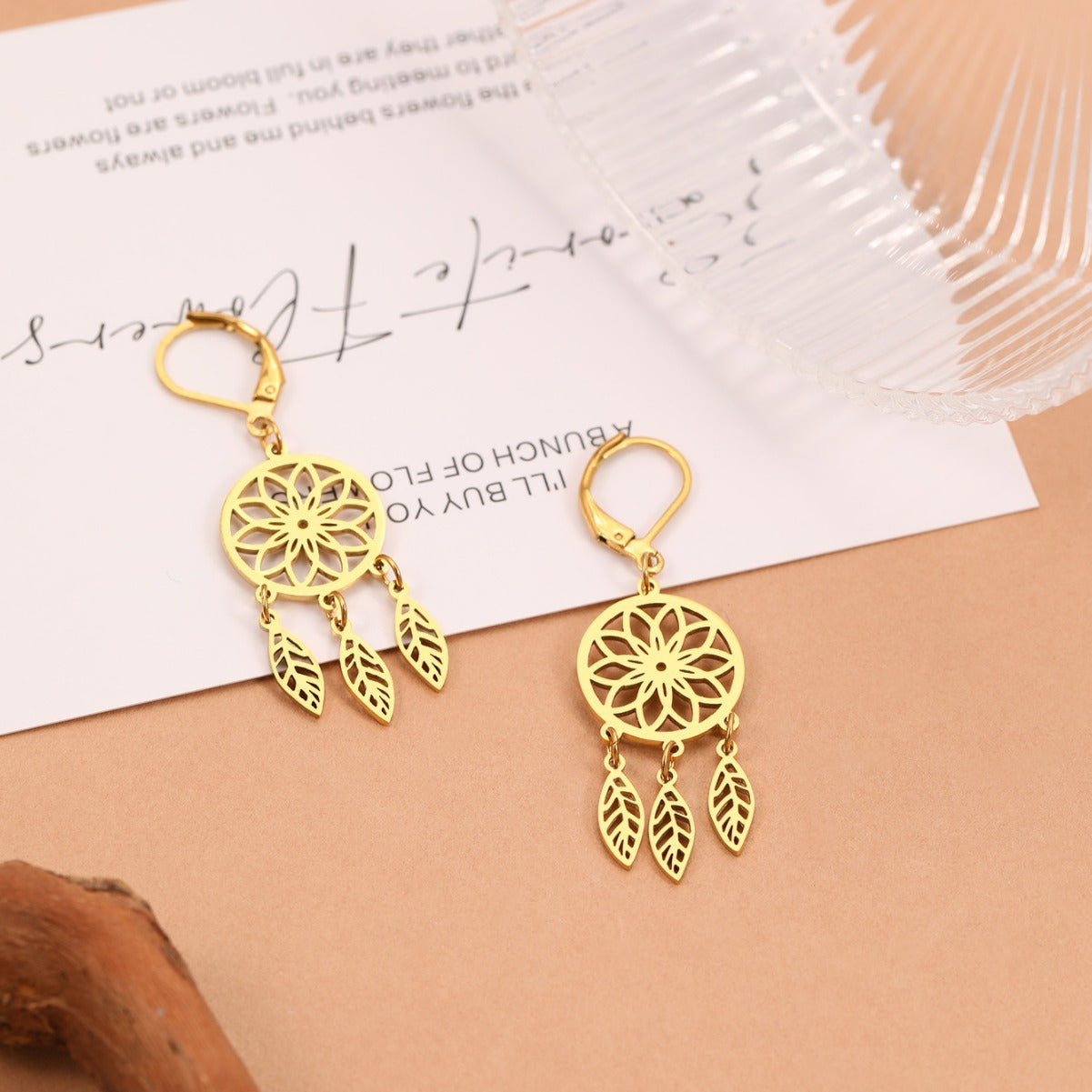 Wholesale Stainless Steel Geometric Hollow Out Earrings Trendy Everyday Jewelry Accessory For Boutique Resale