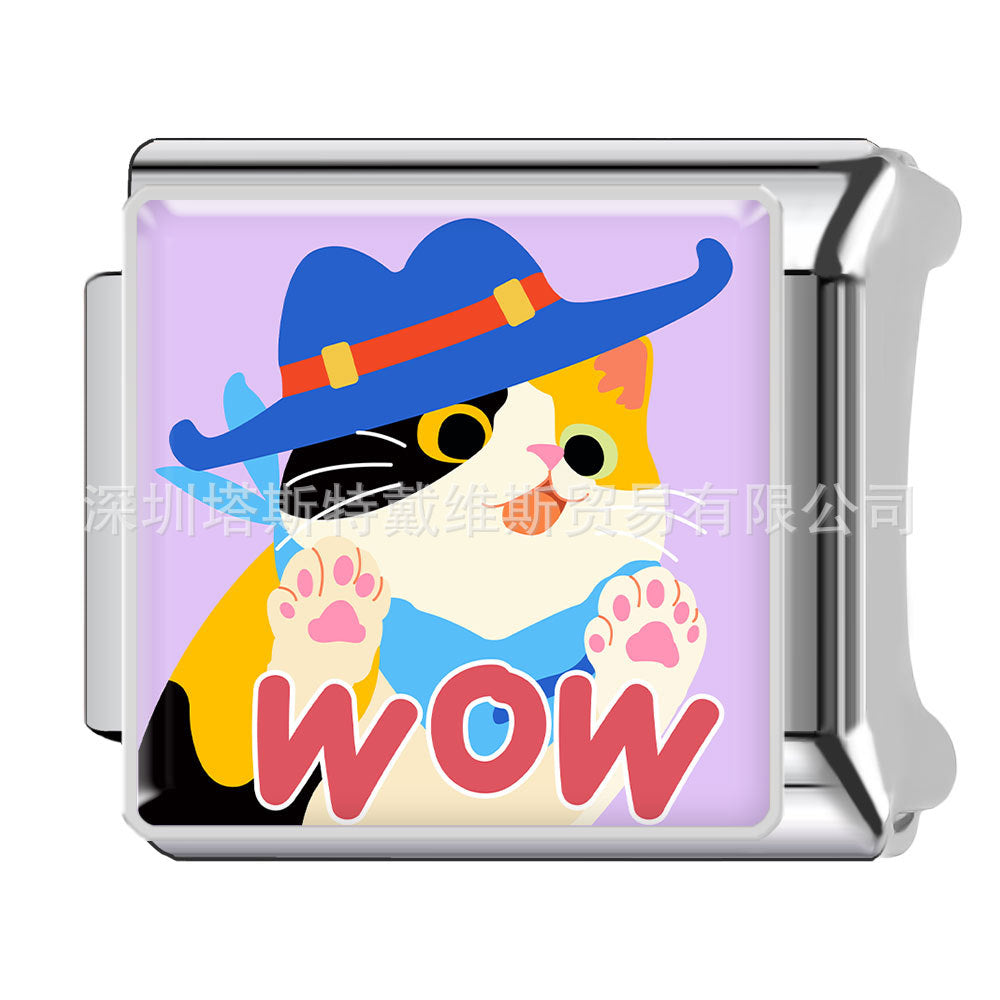 Wholesale Italian Charm Bracelet 9mm DIY Cute and able  Creative Stainless Steel Composable Bracelet