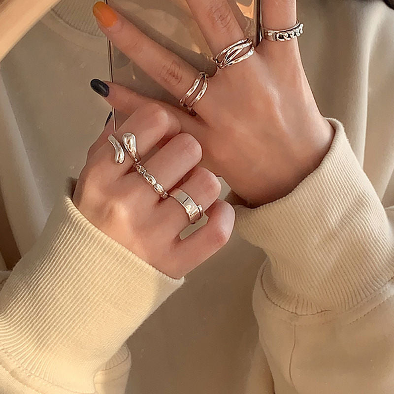 Wholesale Heavy industry combination index finger ring  open ring