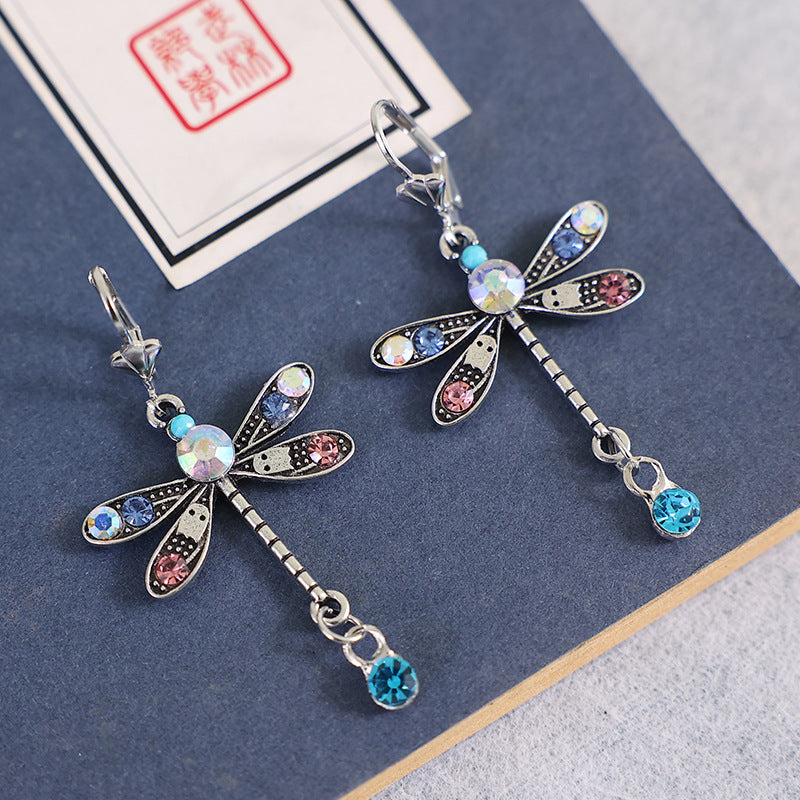 Wholesale long simple colored diamond earrings
