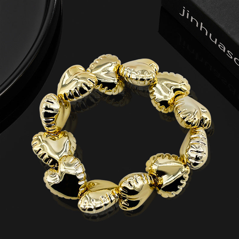 Wholesale Women S Resin Beaded Stretch Bracelet With Heart Water Drop Design Fashion Jewelry Accessory For Casual Everyday Wear