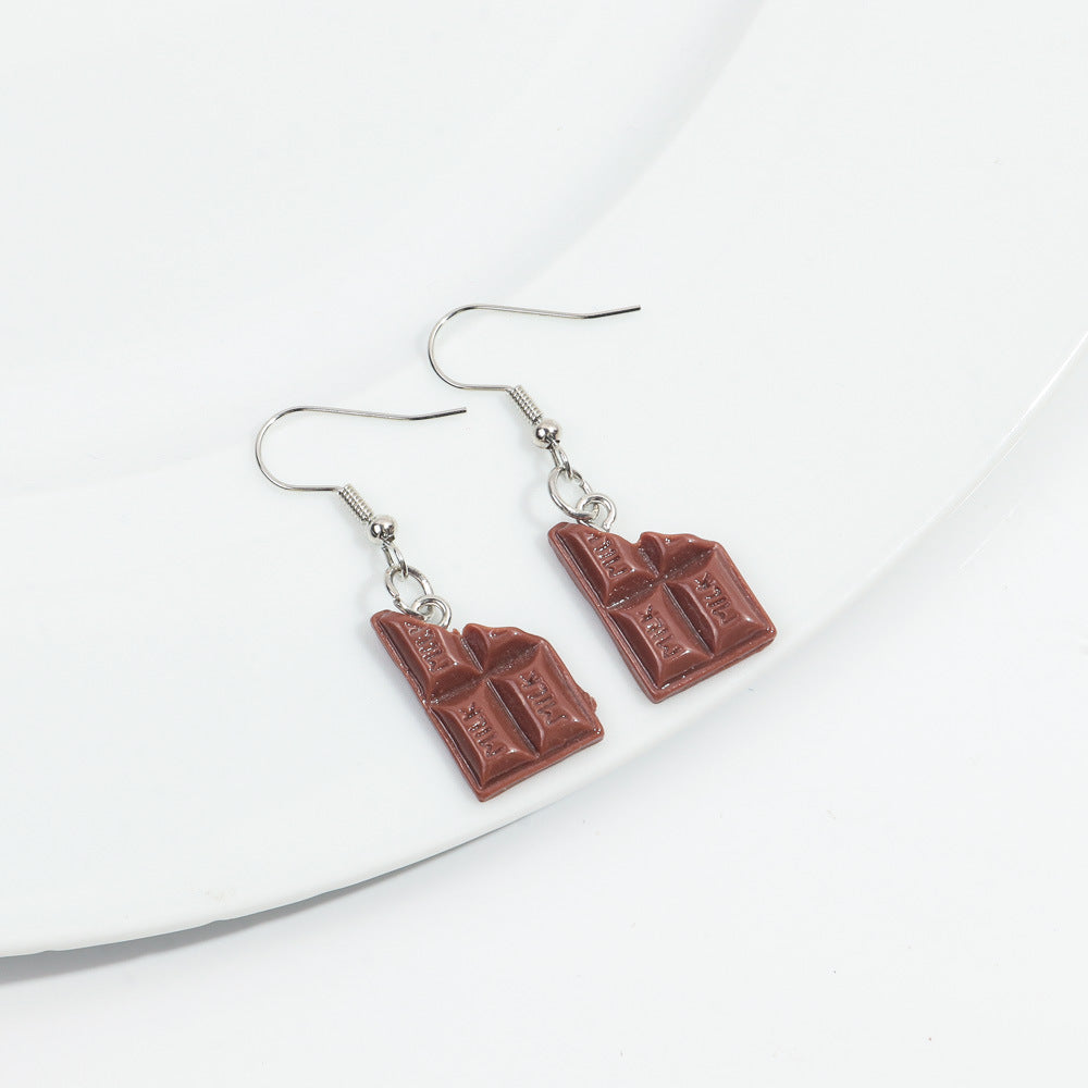 Wholesale Chic Food-Themed Resin Earrings - Fun Hamburger,  Fries,  Popcorn &  Chocolate Designs - Fashion Accessory for Everyday Wear or Gift