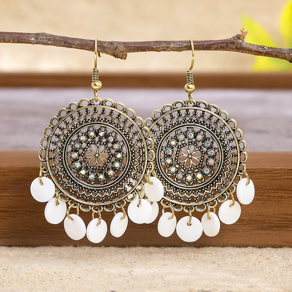 Wholesale Bohemian Ethnic Tassel Earrings Alloy Distressed Design,  Everyday Gift